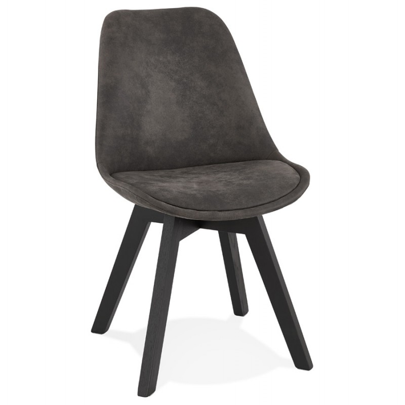 THARA black foot microfiber design chair (dark grey) - image 47226