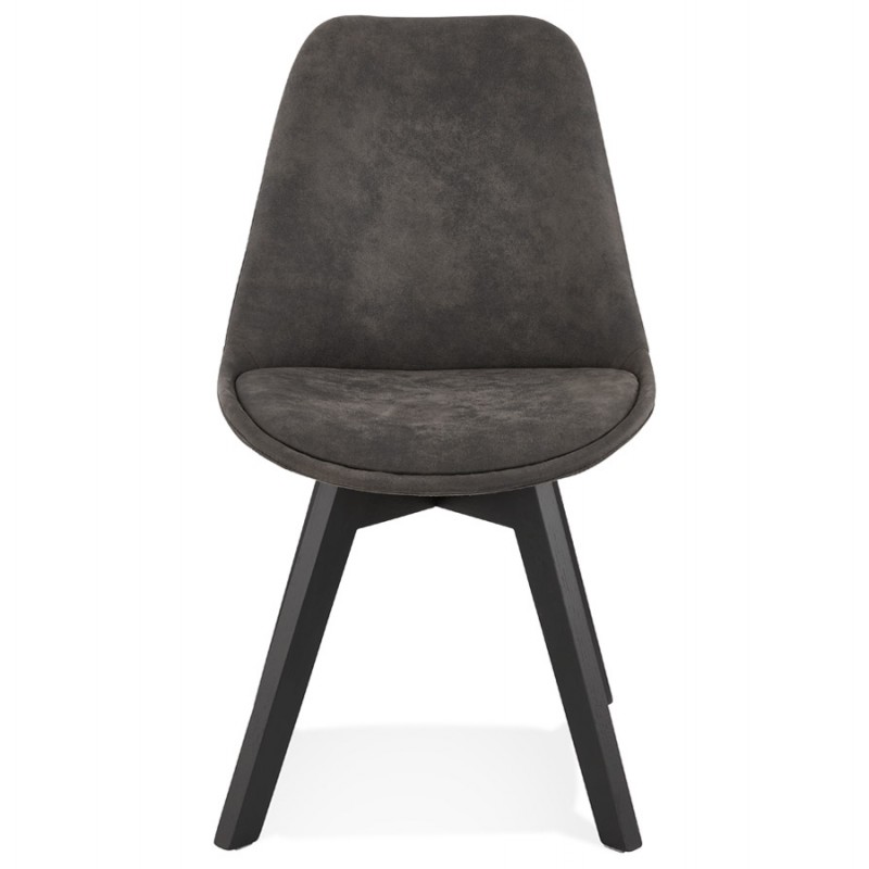 THARA black foot microfiber design chair (dark grey) - image 47227