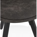 THARA schwarz Fuß Mikrofaser Design Stuhl (dunkelgrau)