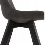 THARA schwarz Fuß Mikrofaser Design Stuhl (dunkelgrau)