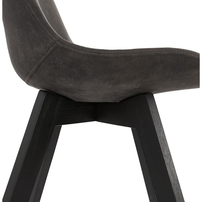 THARA schwarz Fuß Mikrofaser Design Stuhl (dunkelgrau) - image 47233