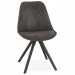 INDUSTRIAL design chair in microfiber black feet SOLEA (dark grey)