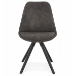 INDUSTRIAL design chair in microfiber black feet SOLEA (dark grey)