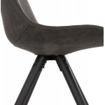 INDUSTRIAL design chair in microfiber black feet SOLEA (dark grey)