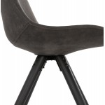 INDUSTRIAL Design Stuhl in Mikrofaser schwarze Füße SOLEA (dunkelgrau)