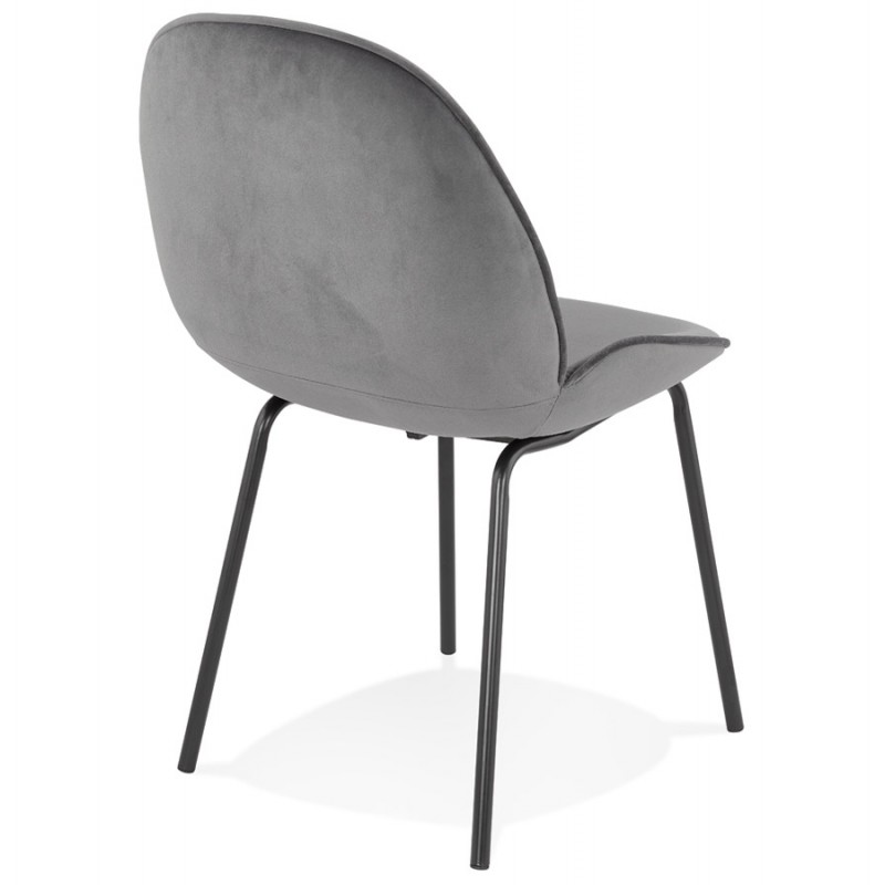 Vintage and retro chair in tYANA black foot velvet (dark grey) - image 47318