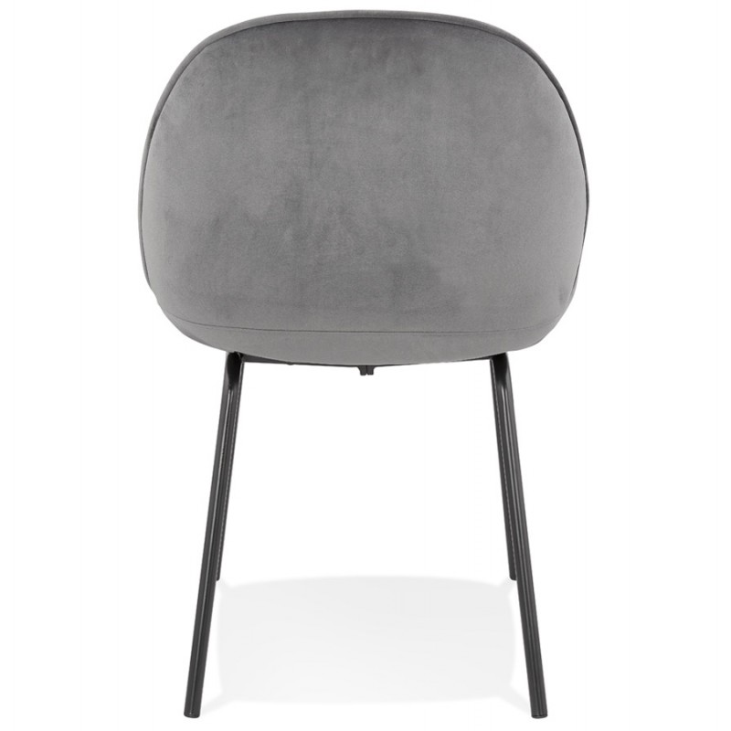 Vintage and retro chair in tYANA black foot velvet (dark grey) - image 47319