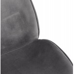 Chaise vintage et rétro en velours pieds noirs TYANA (gris foncé)