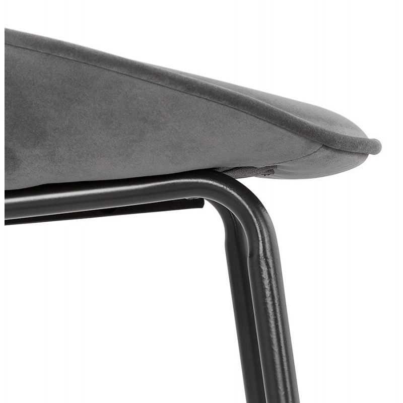 Silla vintage y retro en terciopelo de pie negro tYANA (gris oscuro) - image 47323