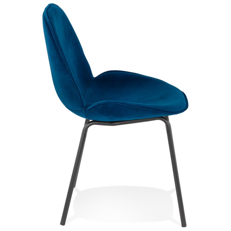 Vintage and retro chair in tYANA black foot velvet (blue) - image 47328