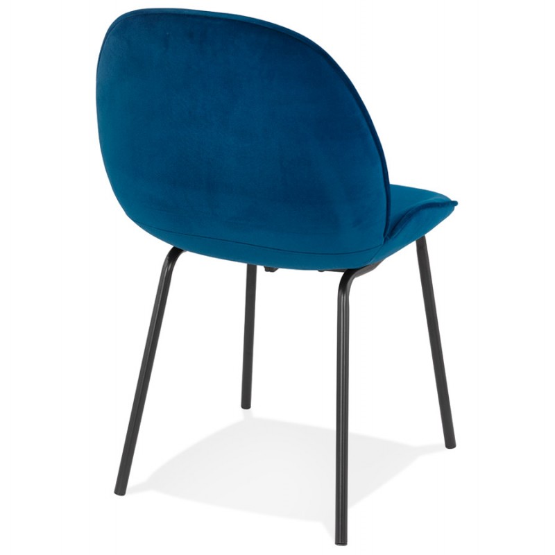 Vintage and retro chair in tYANA black foot velvet (blue) - image 47329