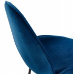 Silla vintage y retro en terciopelo de pie negro tYANA (azul)