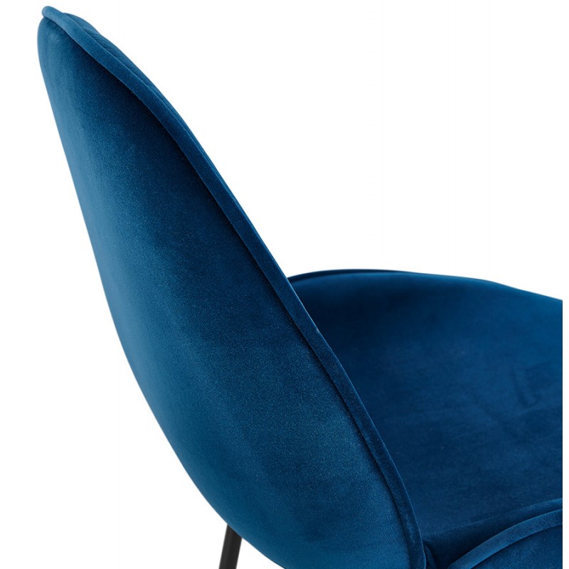 Silla vintage y retro en terciopelo de pie negro tYANA (azul) - image 47335