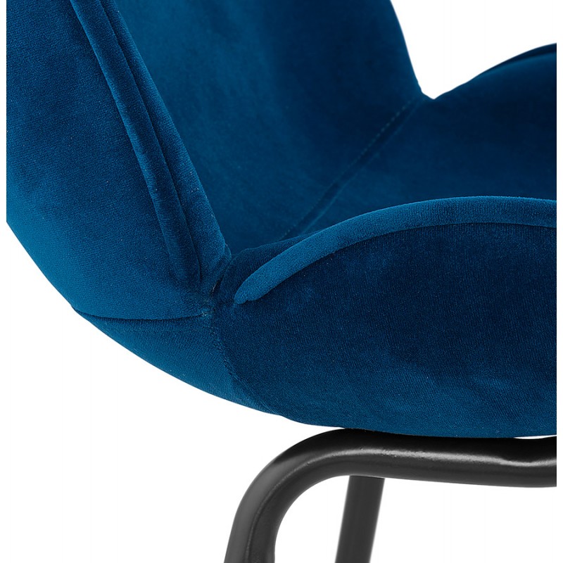 Silla vintage y retro en terciopelo de pie negro tYANA (azul) - image 47337