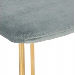 Chaise vintage et rétro en velours pieds dorés NOALIA (gris clair)