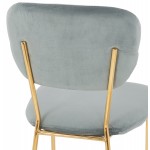 Chaise vintage et rétro en velours pieds dorés NOALIA (gris clair)