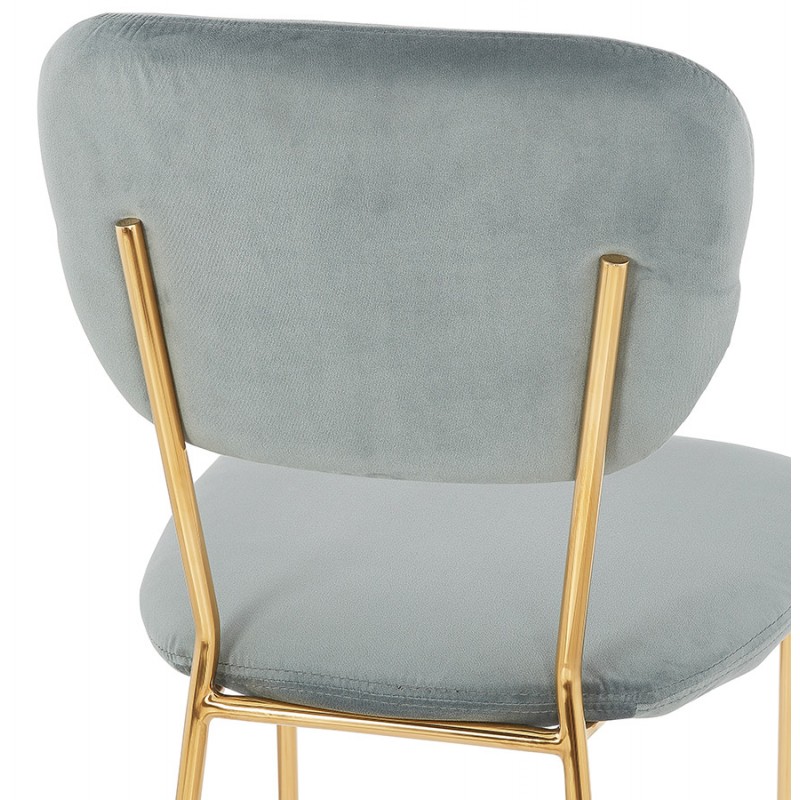 Chaise vintage et rétro en velours pieds dorés NOALIA (gris clair) - image 47348