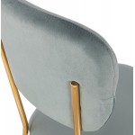 Silla vintage y retro en terciopelo dorado pies NOALIA (gris claro)