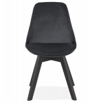 Vintage and industrial chair in velvet black feet LEONORA (black)