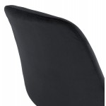Chaise vintage et industrielle en velours pieds noirs LEONORA (noir)