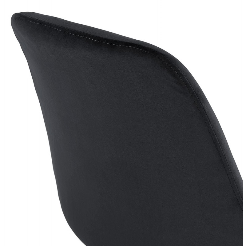 Chaise vintage et industrielle en velours pieds noirs LEONORA (noir) - image 47394