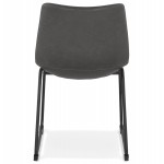 Vintage Stuhl und industrielle schwarze Metallfüße JOE (dunkelgrau)