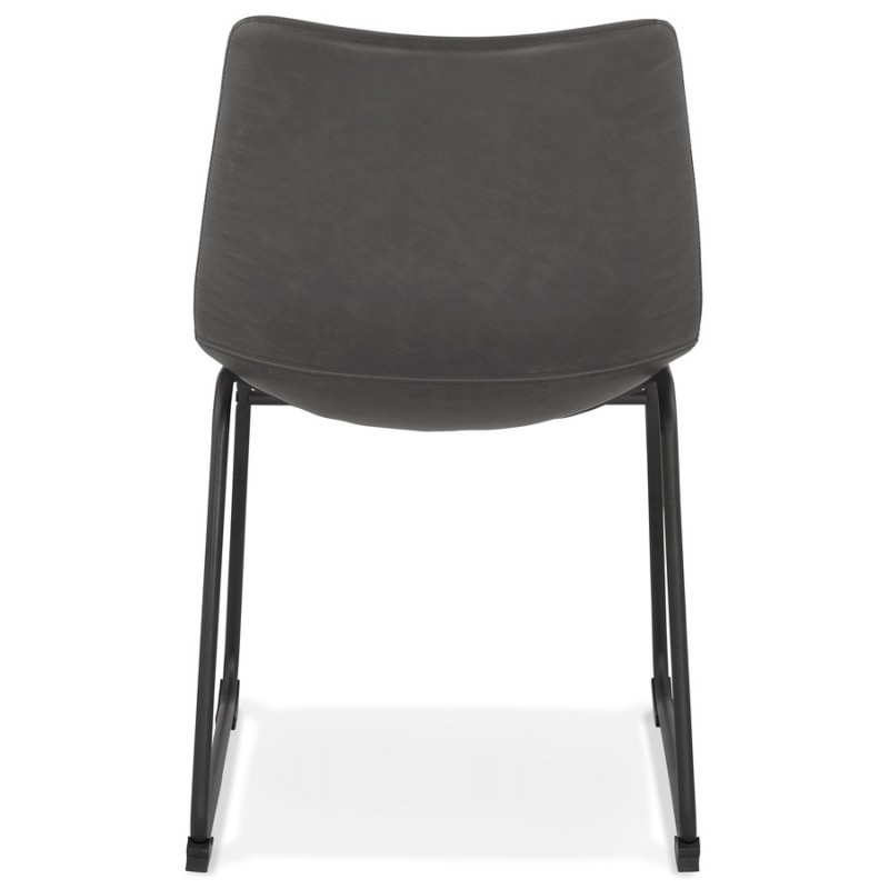 Vintage chair and industrial black metal feet JOE (dark grey) - image 47472