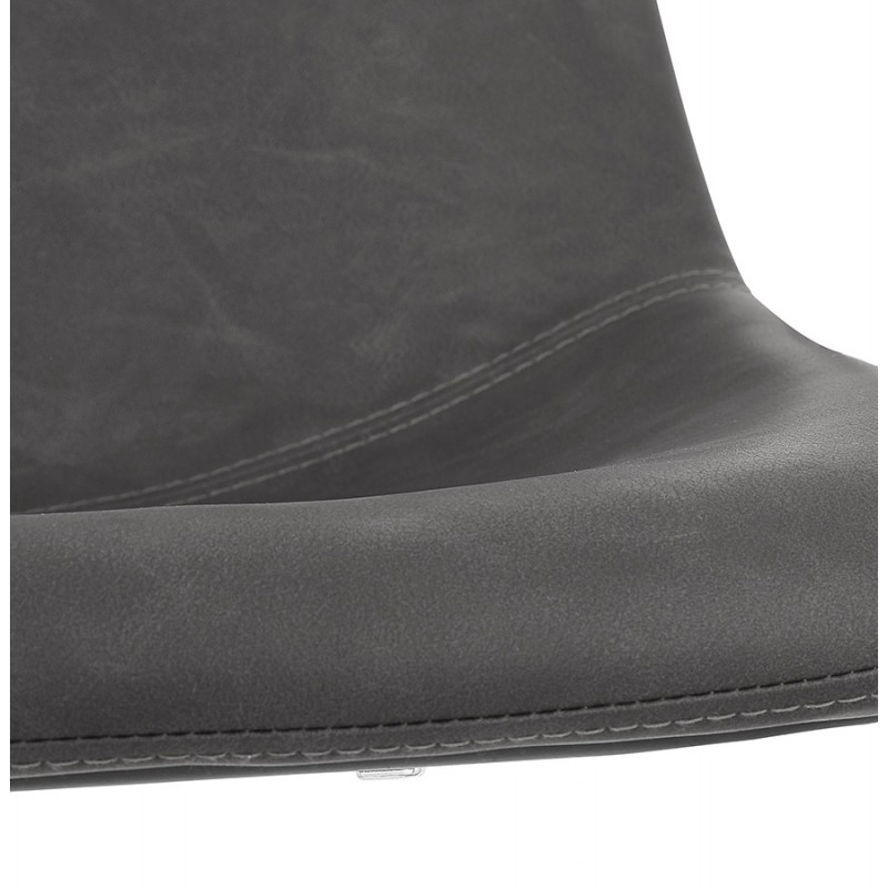 Sedia vintage e piedi industriali in metallo nero JOE (grigio scuro) - image 47474