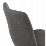 Sedia vintage e piedi industriali in metallo nero JOE (grigio scuro)