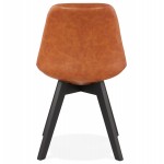 Vintage Stuhl und industrielle Füße schwarz Holz Füße MANUELA (braun)