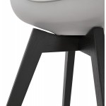 Chaise design pieds bois noir MAILLY (gris)