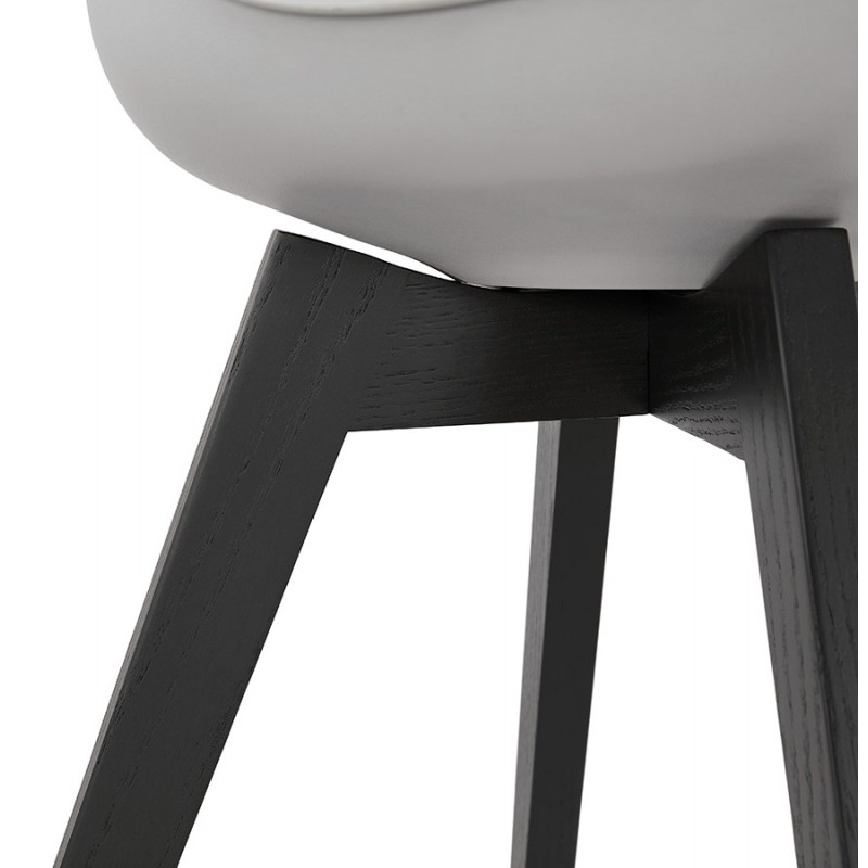 Sedia DESIGN con piedi neri in legno MAILLY (grigio) - image 47510
