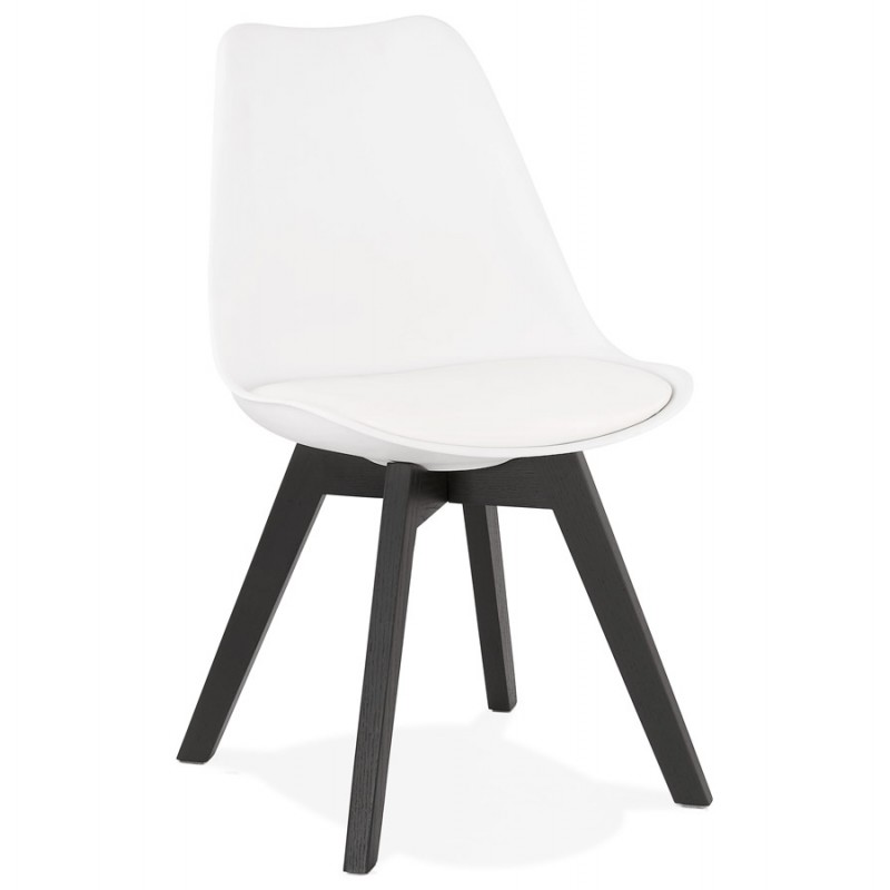 DESIGN chair with feet black wood MAILLY (white) - image 47513