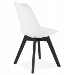 DESIGN Stuhl mit Füßen schwarz Holz MAILLY (weiß)