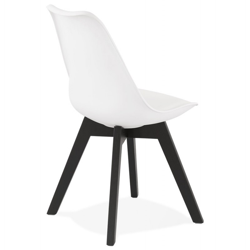 DESIGN Stuhl mit Füßen schwarz Holz MAILLY (weiß) - image 47516