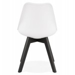 DESIGN chair with feet black wood MAILLY (white)