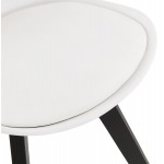 Chaise design pieds bois noir MAILLY (blanc)