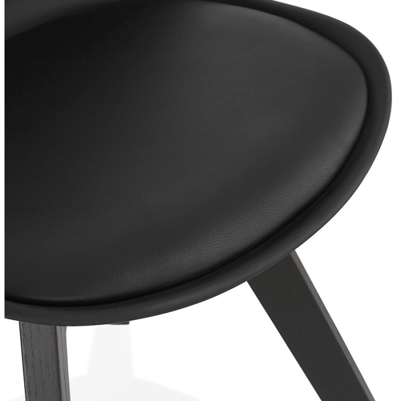 Design chair with black wooden feet MAILLY (black) - image 47530