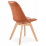 Chaise vintage et industrielle pieds bois finition naturelle MANUELA (marron)