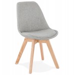 DESIGN chair in fabric feet wood natural finish NAYA (grey)
