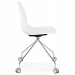 MarianA Chrom Metall Fuß Schreibtisch Stuhl (weiß)
