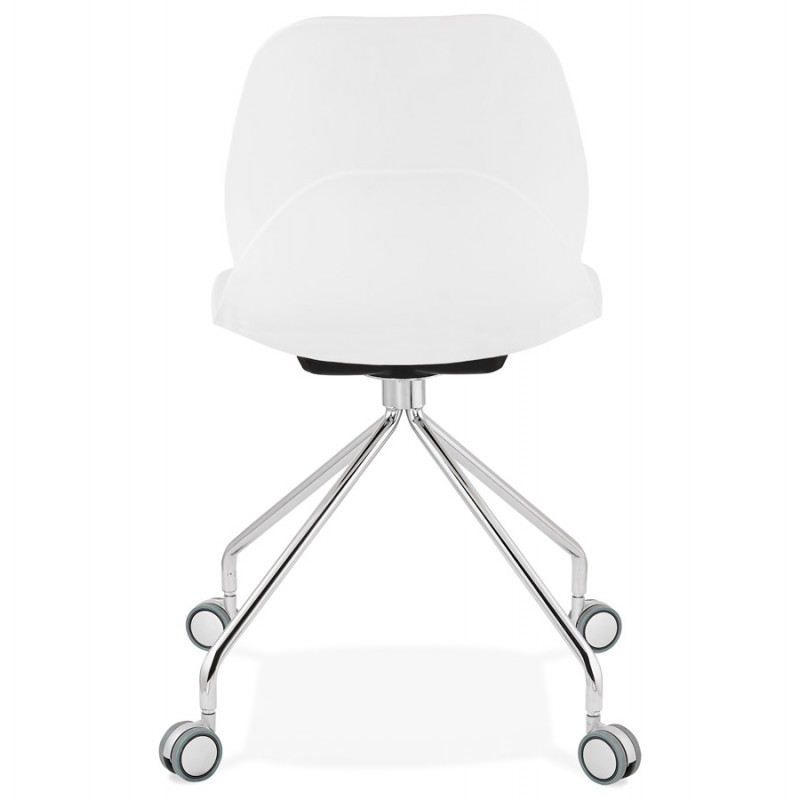 MarianA chrome metal foot desk chair (white) - image 47561