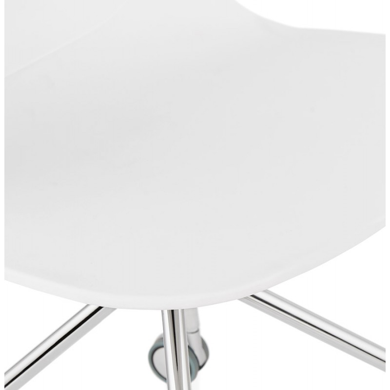 Chaise de bureau sur roulettes pied métal chromé MARIANA (blanc) - image 47563