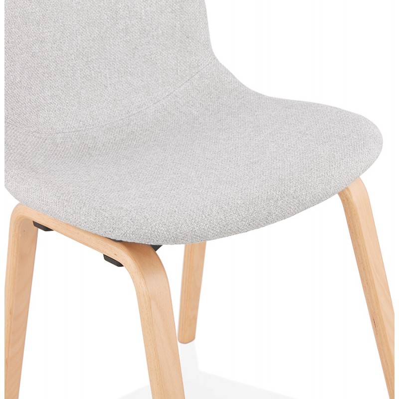 Design chair and Scandinavian fabric feet wood natural finish MARTINA (light grey) - image 47628