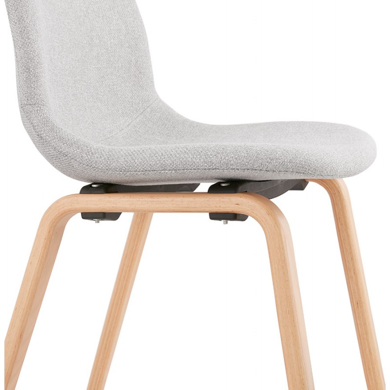 Sedia di design e legno scandinavo piedi finitura naturale MARTINA (grigio chiaro) - image 47629