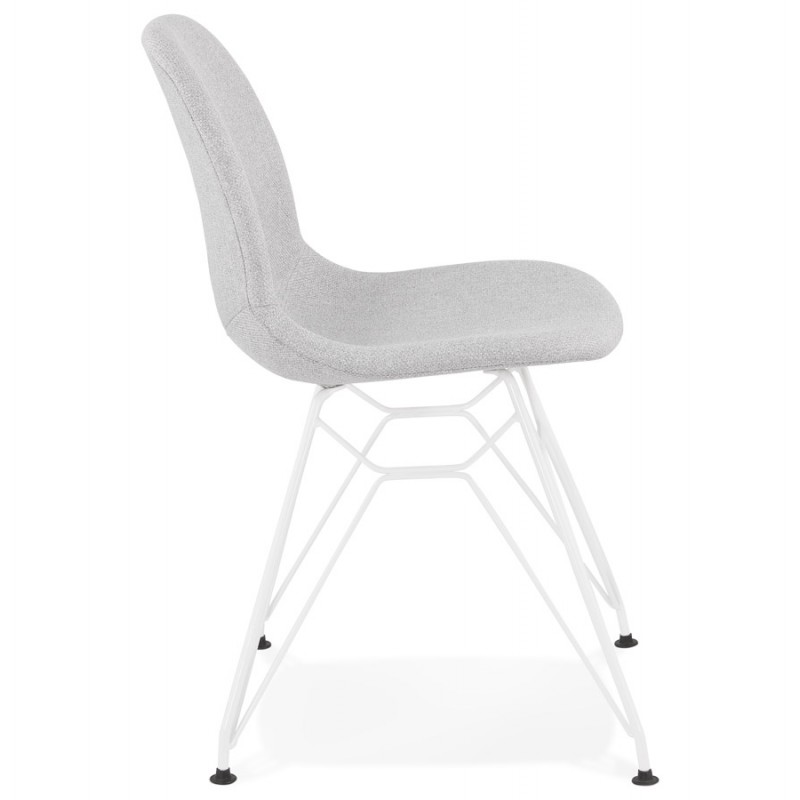 Industrie-Design-Stuhl aus MOUNA weiß Metall Fußstoff (hellgrau) - image 47658
