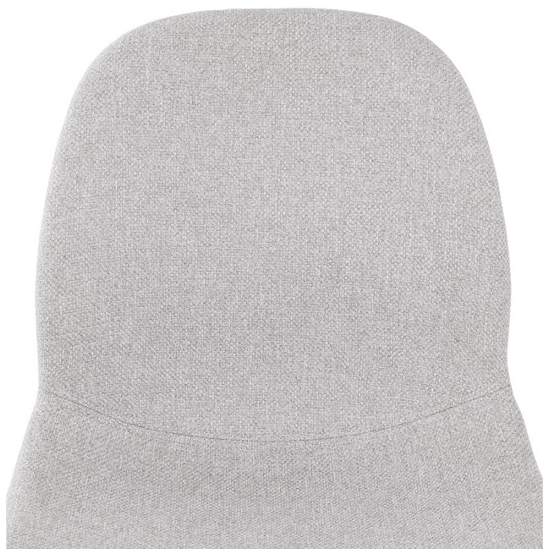 Chaise design industrielle en tissu pieds métal blanc MOUNA (gris clair) - image 47661