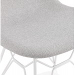 Industrial design chair in MOUNA white metal foot fabric (light grey)