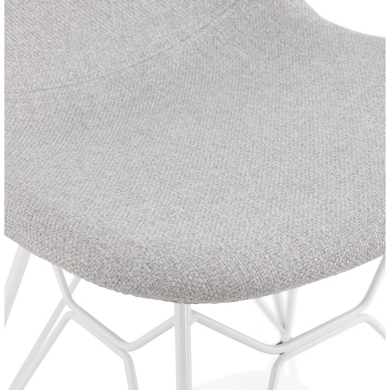 Sedia di design industriale in tessuto MOUNA piede bianco metallo (grigio chiaro) - image 47663
