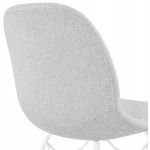 Industrial design chair in MOUNA white metal foot fabric (light grey)